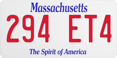 MA license plate 294ET4