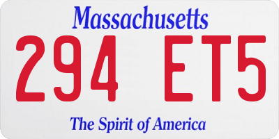 MA license plate 294ET5