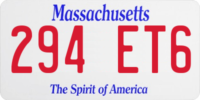 MA license plate 294ET6