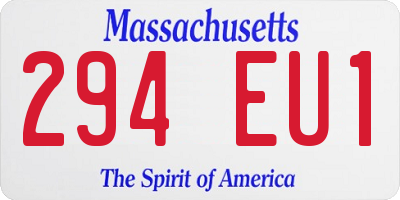 MA license plate 294EU1