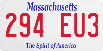 MA license plate 294EU3