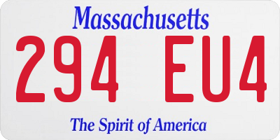MA license plate 294EU4