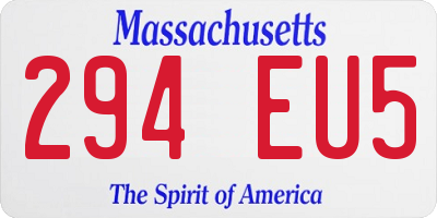 MA license plate 294EU5