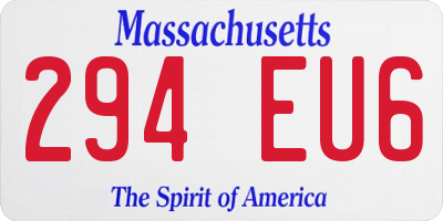 MA license plate 294EU6
