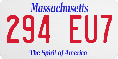 MA license plate 294EU7