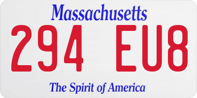 MA license plate 294EU8