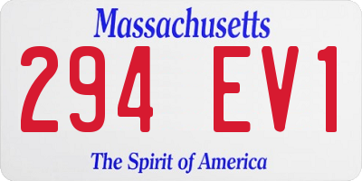 MA license plate 294EV1