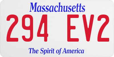 MA license plate 294EV2