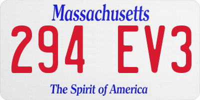 MA license plate 294EV3