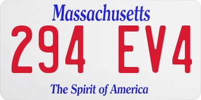 MA license plate 294EV4