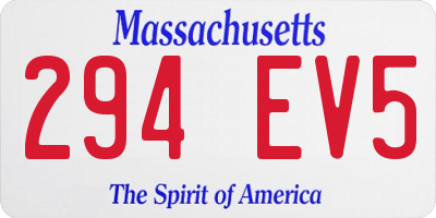 MA license plate 294EV5
