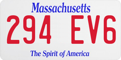 MA license plate 294EV6