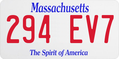 MA license plate 294EV7