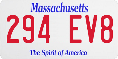MA license plate 294EV8