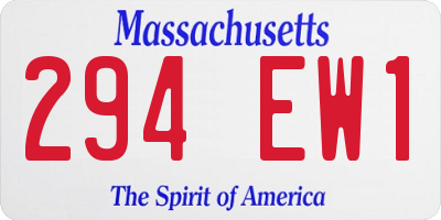 MA license plate 294EW1