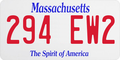 MA license plate 294EW2