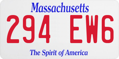 MA license plate 294EW6