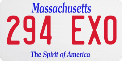MA license plate 294EX0