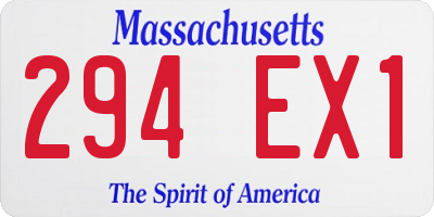 MA license plate 294EX1