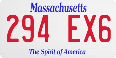 MA license plate 294EX6