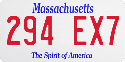 MA license plate 294EX7