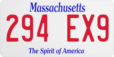 MA license plate 294EX9
