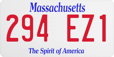 MA license plate 294EZ1