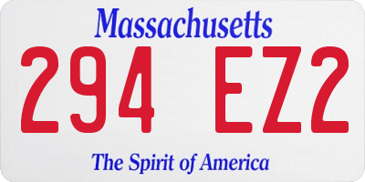 MA license plate 294EZ2