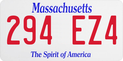 MA license plate 294EZ4