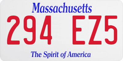 MA license plate 294EZ5