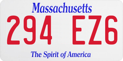 MA license plate 294EZ6