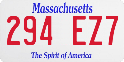MA license plate 294EZ7