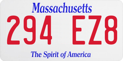 MA license plate 294EZ8