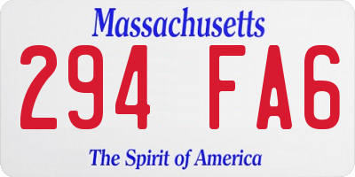 MA license plate 294FA6
