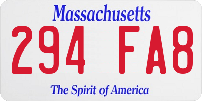 MA license plate 294FA8