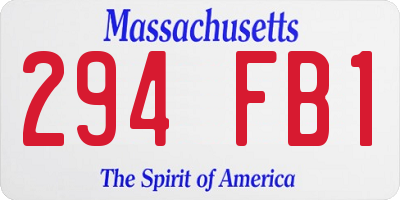 MA license plate 294FB1