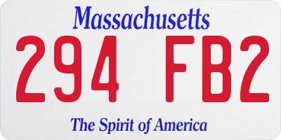 MA license plate 294FB2