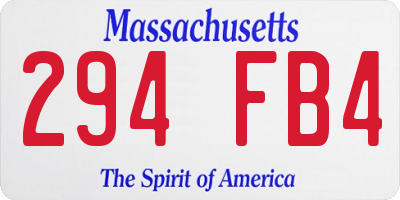 MA license plate 294FB4