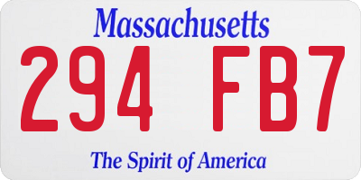 MA license plate 294FB7