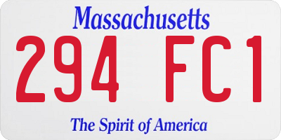 MA license plate 294FC1