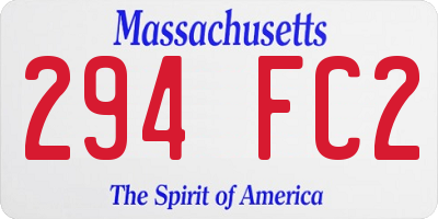 MA license plate 294FC2