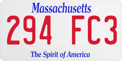 MA license plate 294FC3