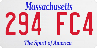 MA license plate 294FC4