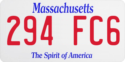 MA license plate 294FC6