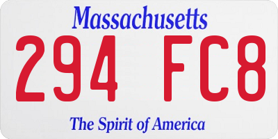 MA license plate 294FC8