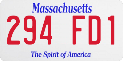 MA license plate 294FD1