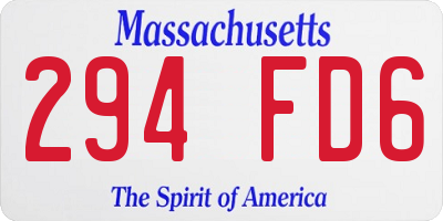 MA license plate 294FD6