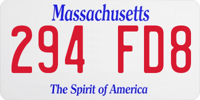 MA license plate 294FD8