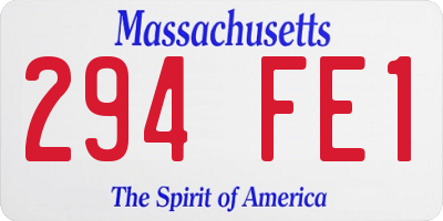 MA license plate 294FE1