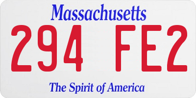 MA license plate 294FE2